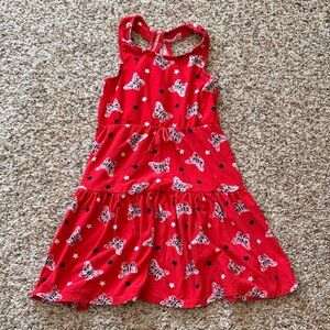 Red Butterfly Print Toddler Girl Summer Dress